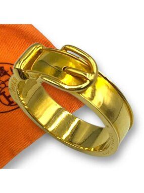 Hermes Scarf Ring Belt Motif Gold